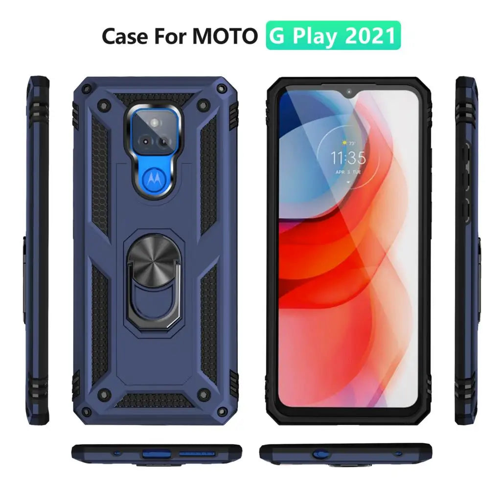 for Moto G Play Case for Phone Moto G Play 2021 Case Shockproof Armor Rugged Military Protective Car Holder Magnetic Cover - Caseverse