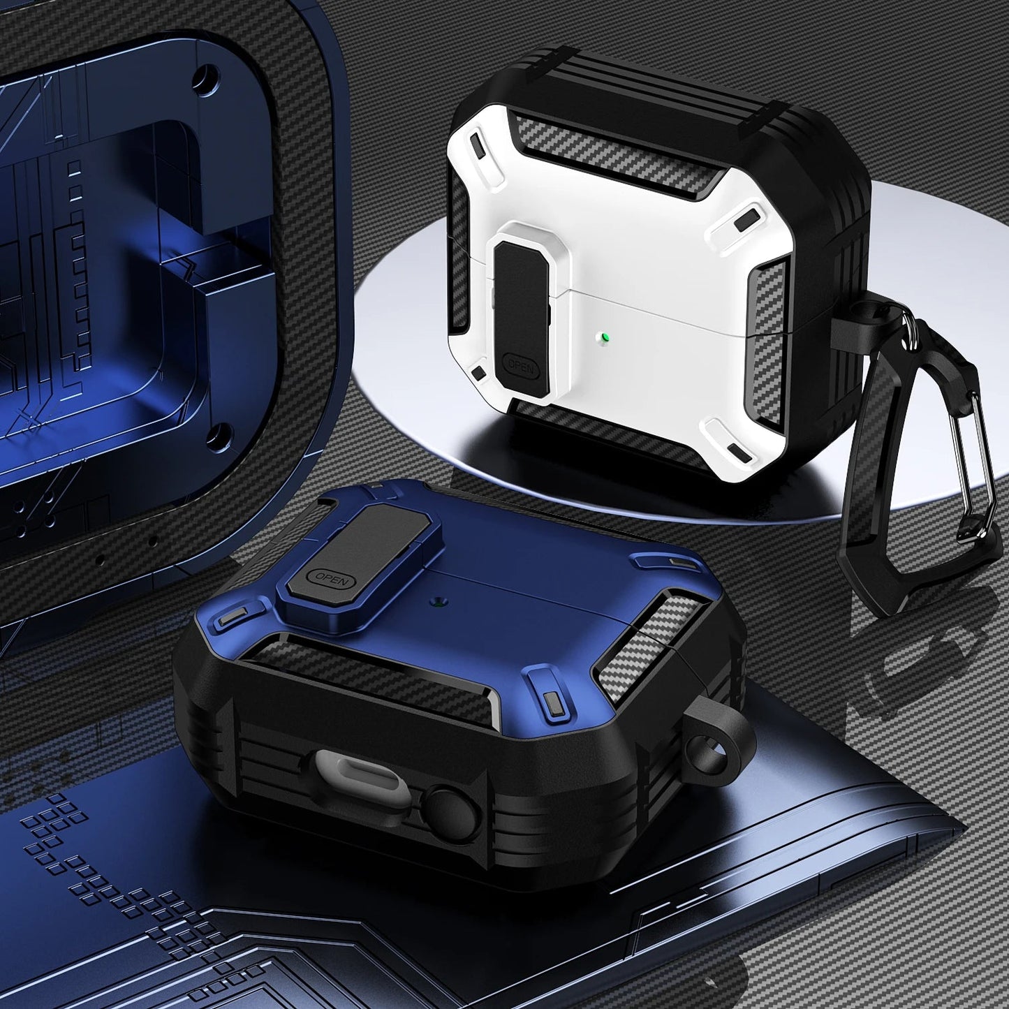 Newest carbon fibre switch earphone cover for Men For Samsung Galaxy Buds 3/Buds3 Pro Buzz 3 Pro Earbuds Case with cleaning kit Caseverse