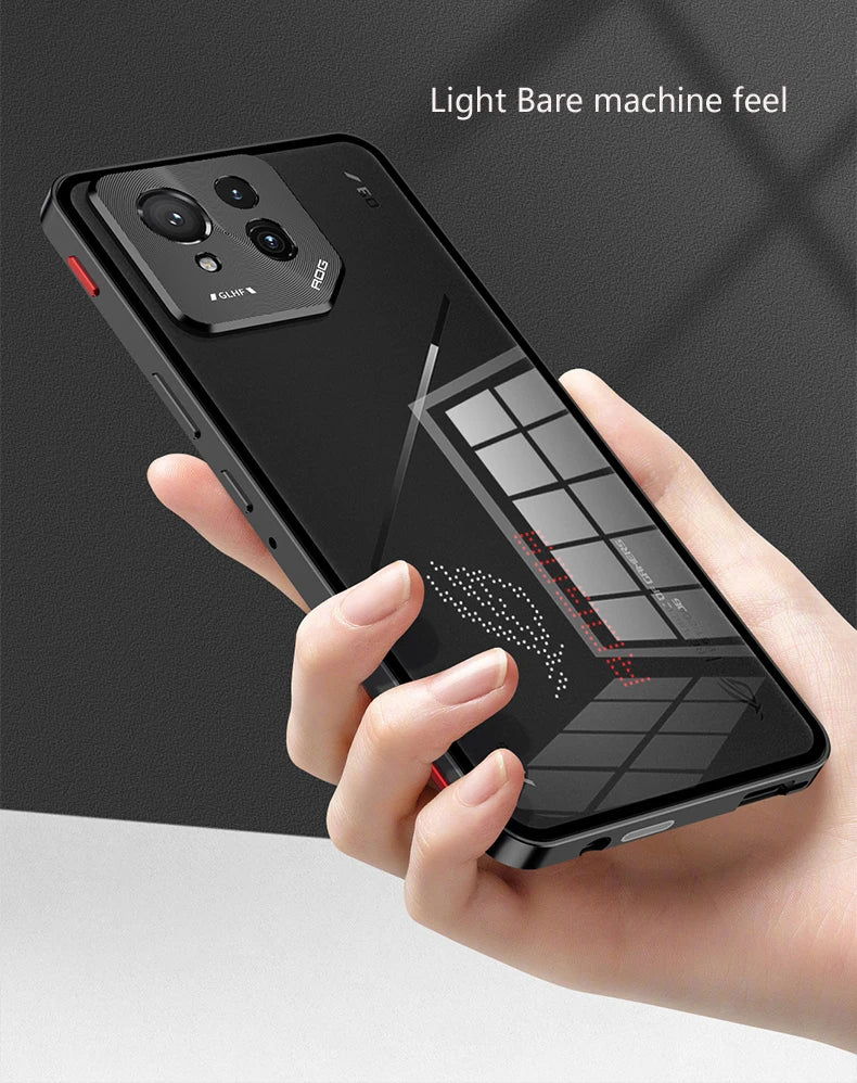Metal Bumper Phone Case lock buckle For ASUS ROG Phone 9 Pro Single sided Tempered Glass Back Full Lens Protection Cover cases