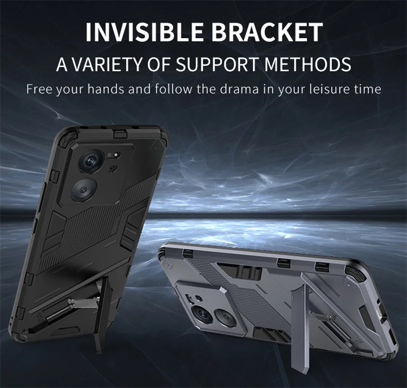 Rugged Armor Shockproof Phone Case For Xiaomi Mi 11 12 13 Lite 14 10T 11T 12T 13T Poco F3 F4 F5 Pro Holder Stand Back Cover - Caseverse