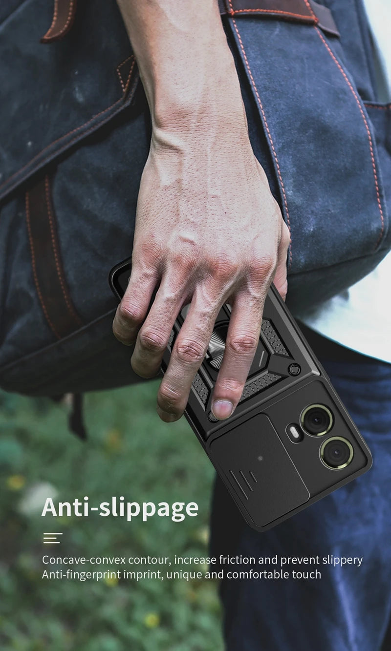 Shockproof Military Grade Armor Case For Moto G85 G75 G55 G45 G35 G15 G05 5G Magnetic Holder Ring Protect Cover - Caseverse