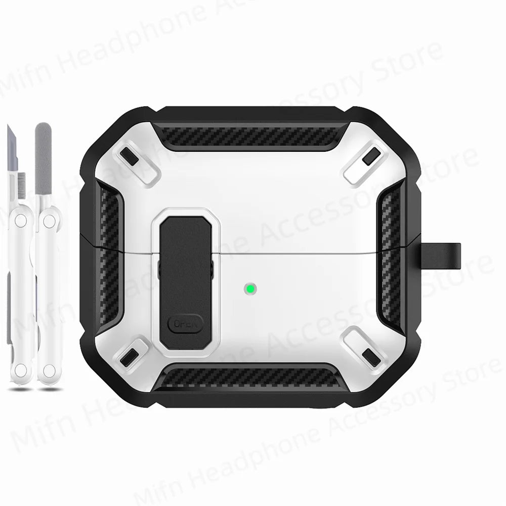 Newest carbon fibre switch earphone cover for Men For Samsung Galaxy Buds 3/Buds3 Pro Buzz 3 Pro Earbuds Case with cleaning kit Caseverse