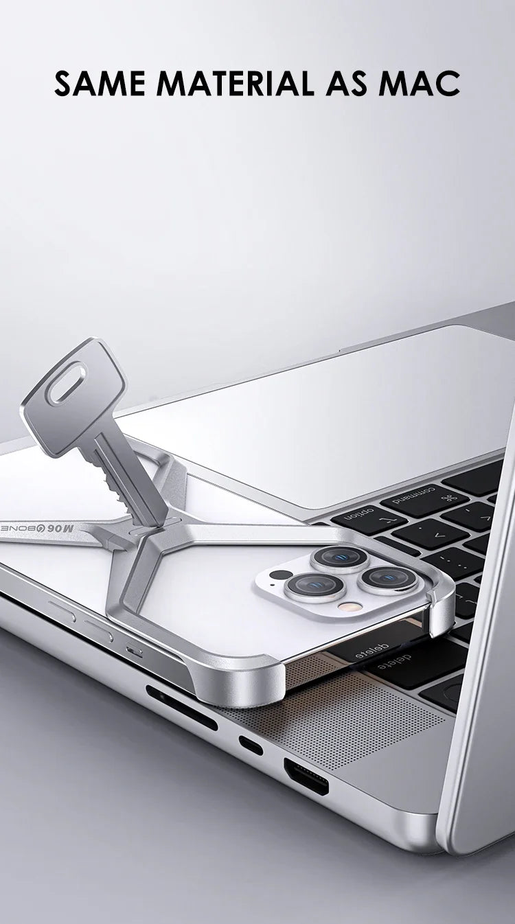 Metal Rimless Phone Case For iPhone 13 14 15 Pro Max Aluminum Removable Heat Dissipation Armor Phone Cover For IPHON 15 Promax Caseverse