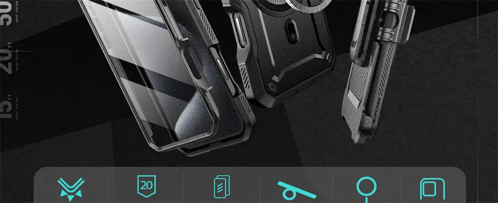 For iPhone 16 Pro Max Case 6.9“ 2024 SUPCASE UB Pro Mag Full Body Rugged Phone Case with Built-in Screen Protector Belt-Clip - Caseverse