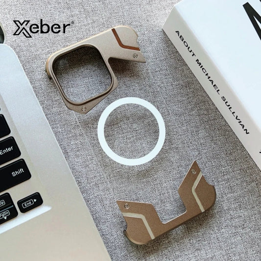 Magnetic Titanium Metal Transparent No Frame Phone Case For iPhone 16 Pro Max 16  Plus For Magsafe Aluminum Bumper Armor Cover Caseverse