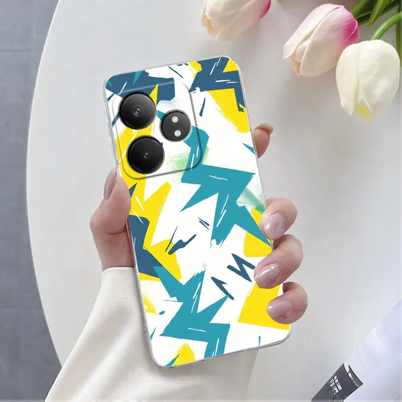 For Realme GT Neo 6 SE Neo6 6T Case Luxury Phone Case For Realme GT Neo6 SE Marble Flower Clear Soft Silicone Protective Cover - Caseverse