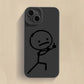 Cute Cartoon Matchman Matte Silicone Phone Case For iPhone 16 15 Soft Back Cover - Caseverse