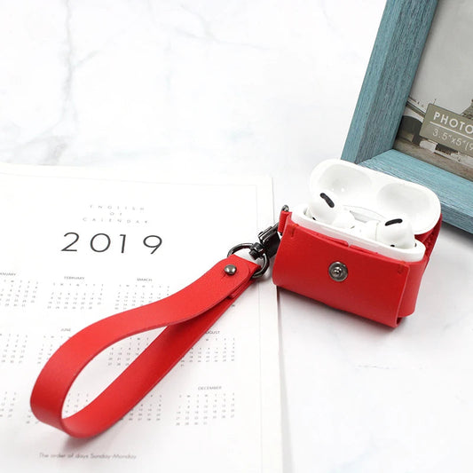 AirPods Pro Case Cover with Straps, Soft Leather Protective Case for Apple AirPod Pro 2nd/1st Generation Case, Case Accessories Caseverse