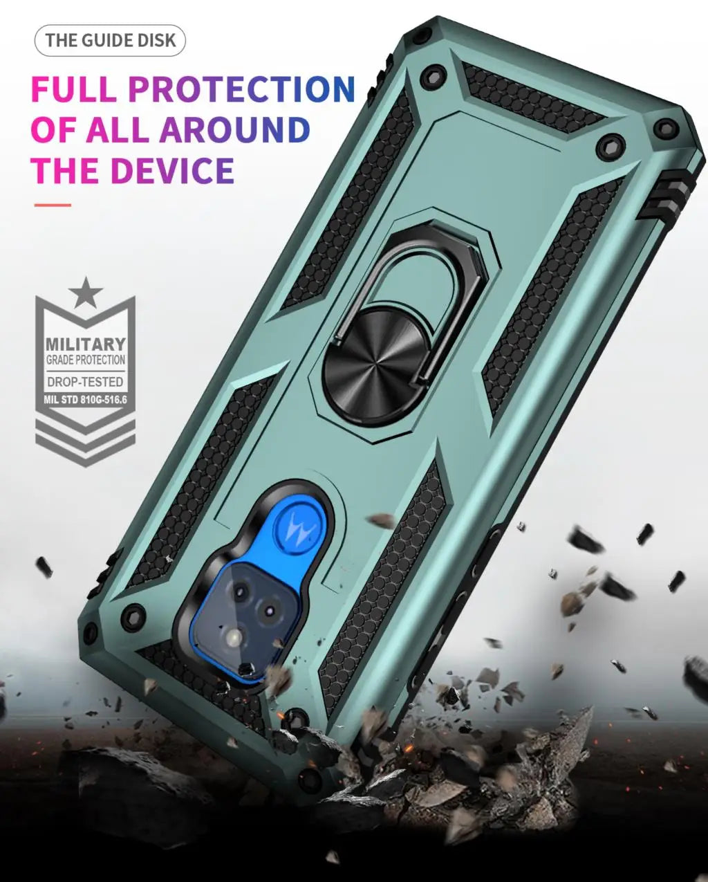 for Moto G Play Case for Phone Moto G Play 2021 Case Shockproof Armor Rugged Military Protective Car Holder Magnetic Cover - Caseverse