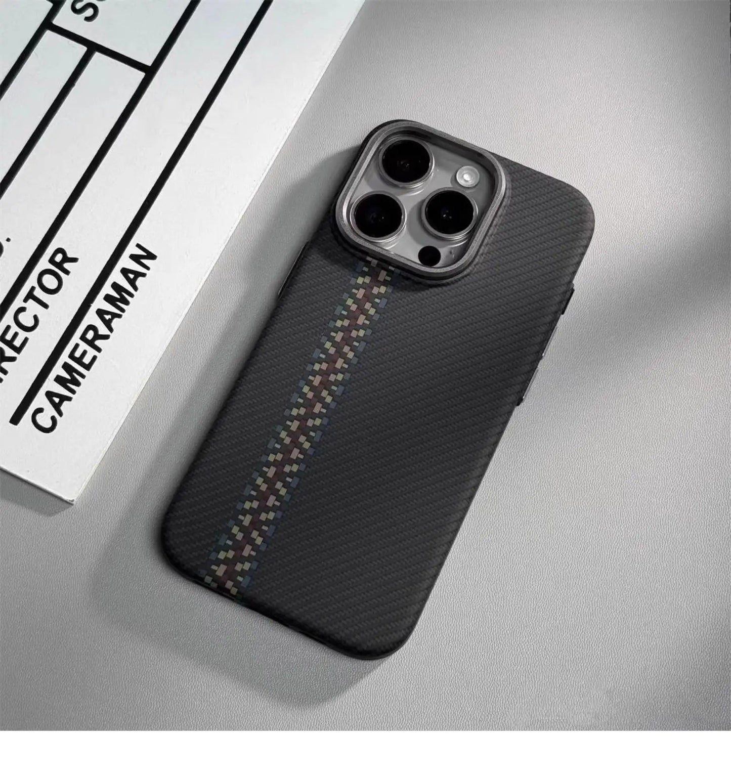 Abstract Carbon Fibre MagSafe Case for iPhone 16 15 Pro Max 14 Cover Wireless Charging Alloy Lens Camera Bumper Hard Armor Shell Caseverse