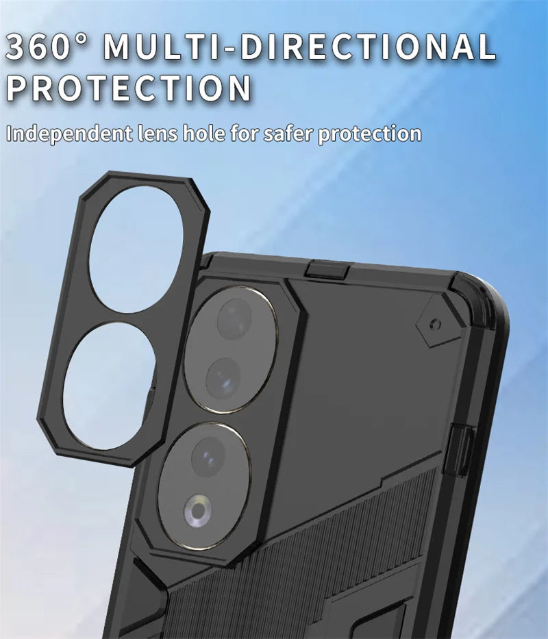 For Honor 90 Case Shockproof Rugged Hard PC Armor Phone Cases For Honor 90 Pro Honor90 Lite Car Magnetic Holder Stand Back Cover - Caseverse
