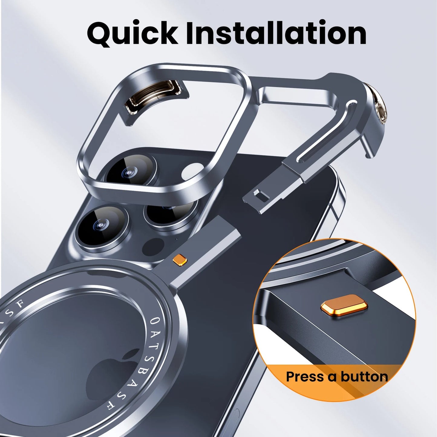 Oatsbasf Z Shape Metal Phone Case for iPhone15 /16 Pro Max Phone Protective Cover Shockproof Bumper w/360° Rotation Holder Caseverse