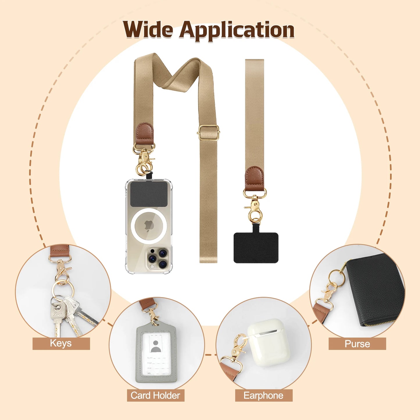 Phone Lanyard Crossbody Wrist Strap,Adjustable Anti-Theft Strap for All Smartphone Case,Universal Cell Phone Neck lanyard for me