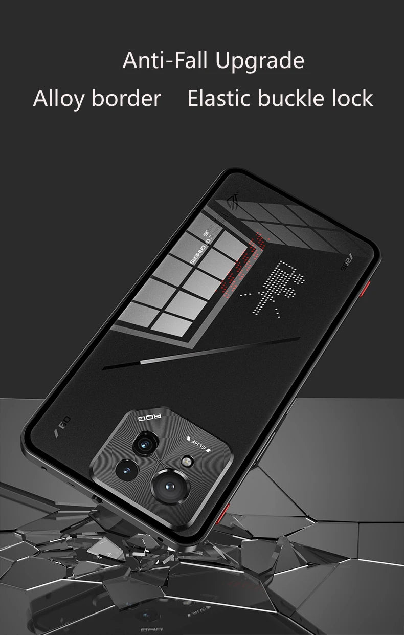 Metal Bumper Phone Case lock buckle For ASUS ROG Phone 9 Pro Single sided Tempered Glass Back Full Lens Protection Cover cases