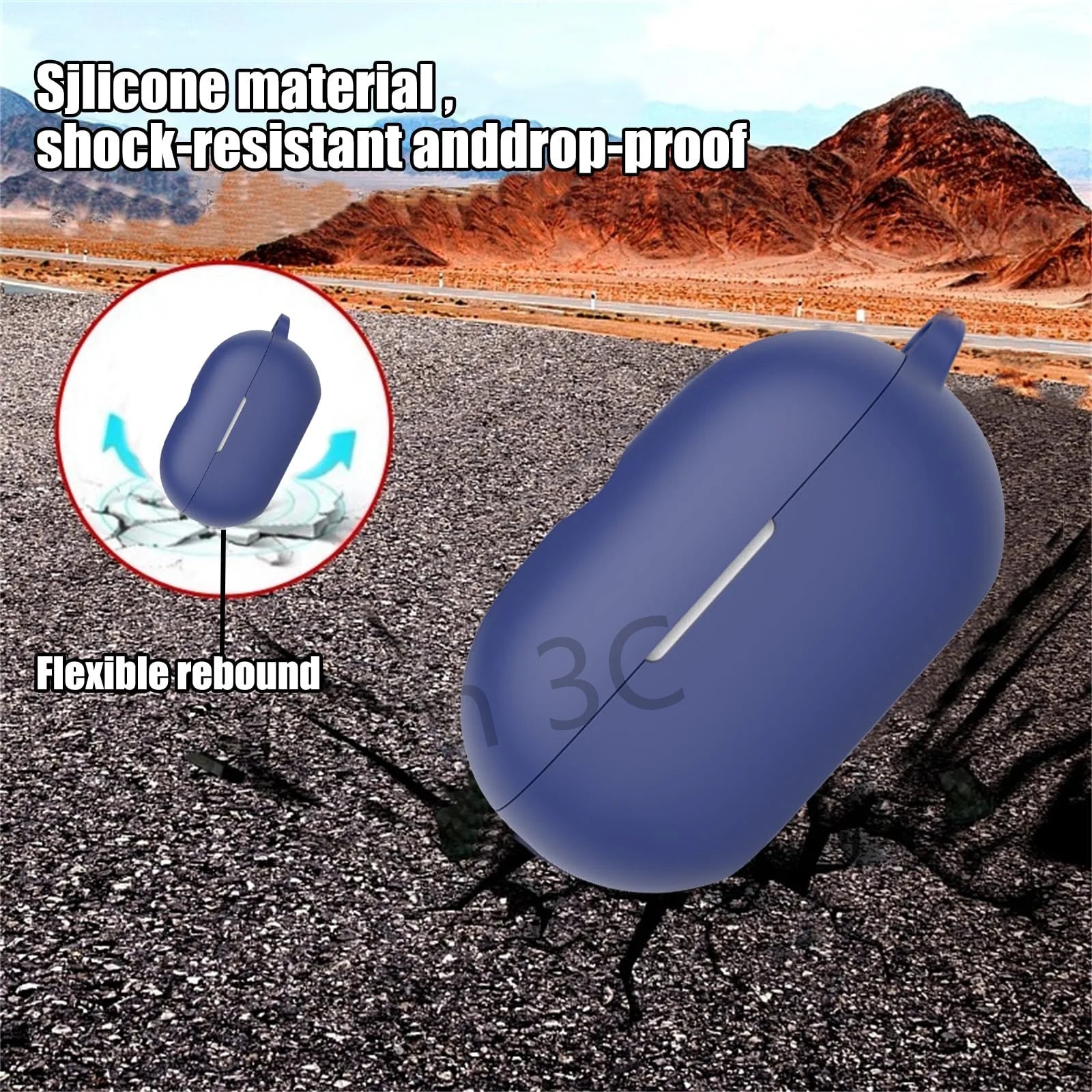 【Logo Visible 】Case for Beats Solo Buds with Keychain Soft Silicone Scratch Resistant Protective Case for Beats Solo Buds 2024 Caseverse