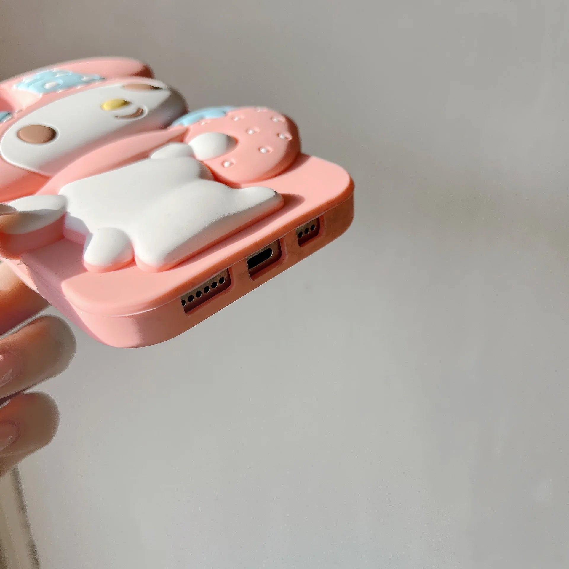 3D Kawaii Cute Cartoon Japan Sanrio Melody Phone Case For iPhone 16 15 Pro 14 13 12 Pro Max Cases Shockproof Soft Silicone Cover - Caseverse