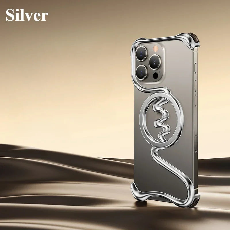 Oatsbasf Metal Phone Case for iPhone 16/16 Pro/16 Pro Max Ultra-thin Frameless Magsafe Shockproof Minimalist Protective Covers Caseverse