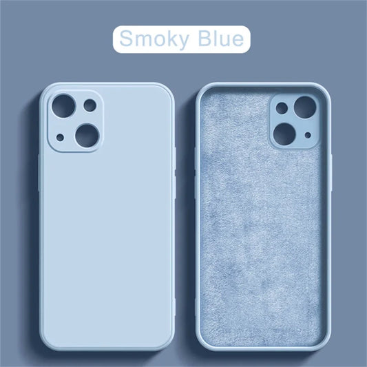 Luxury Liquid Silicone Shockproof Case for iPhone 14 15 Plus X XS XR Max Mini Back Soft Cover - Caseverse