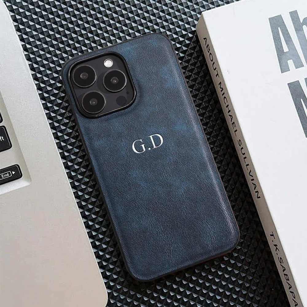 Leather Personalized Customized Initials Name Case For iPhone 16 15 14 13 12 11Pro Max Cover Luxury DIY Engraved 14 15 16 Plus Caseverse