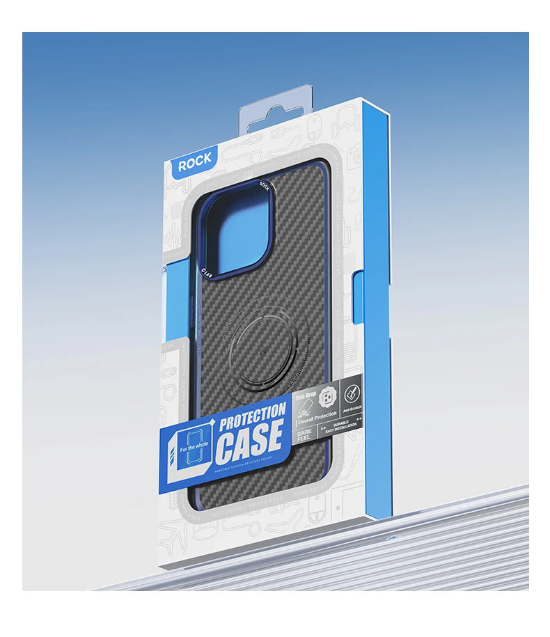 ROCK Kevlar Magnetic Case for iPhone 15 Pro Max Metal Lens Military Grade Shockproof Cover for iPhone 15 Compatible with MagSafe - Caseverse