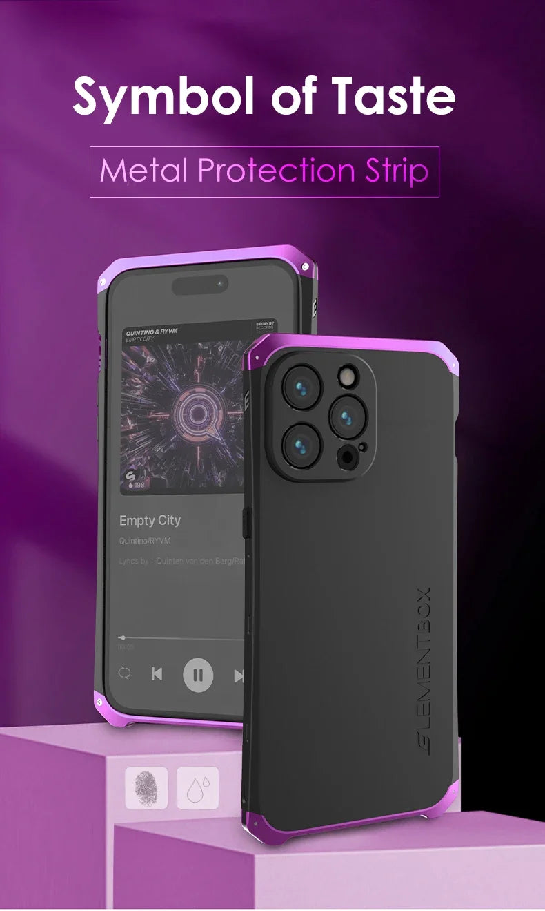 Metal Frame PC Phone Case for IPhone 13 12 14 15 Pro Max Aluminum Anti-collision Strip Silica Gel Back Cover for IPHON 15 Promax Caseverse