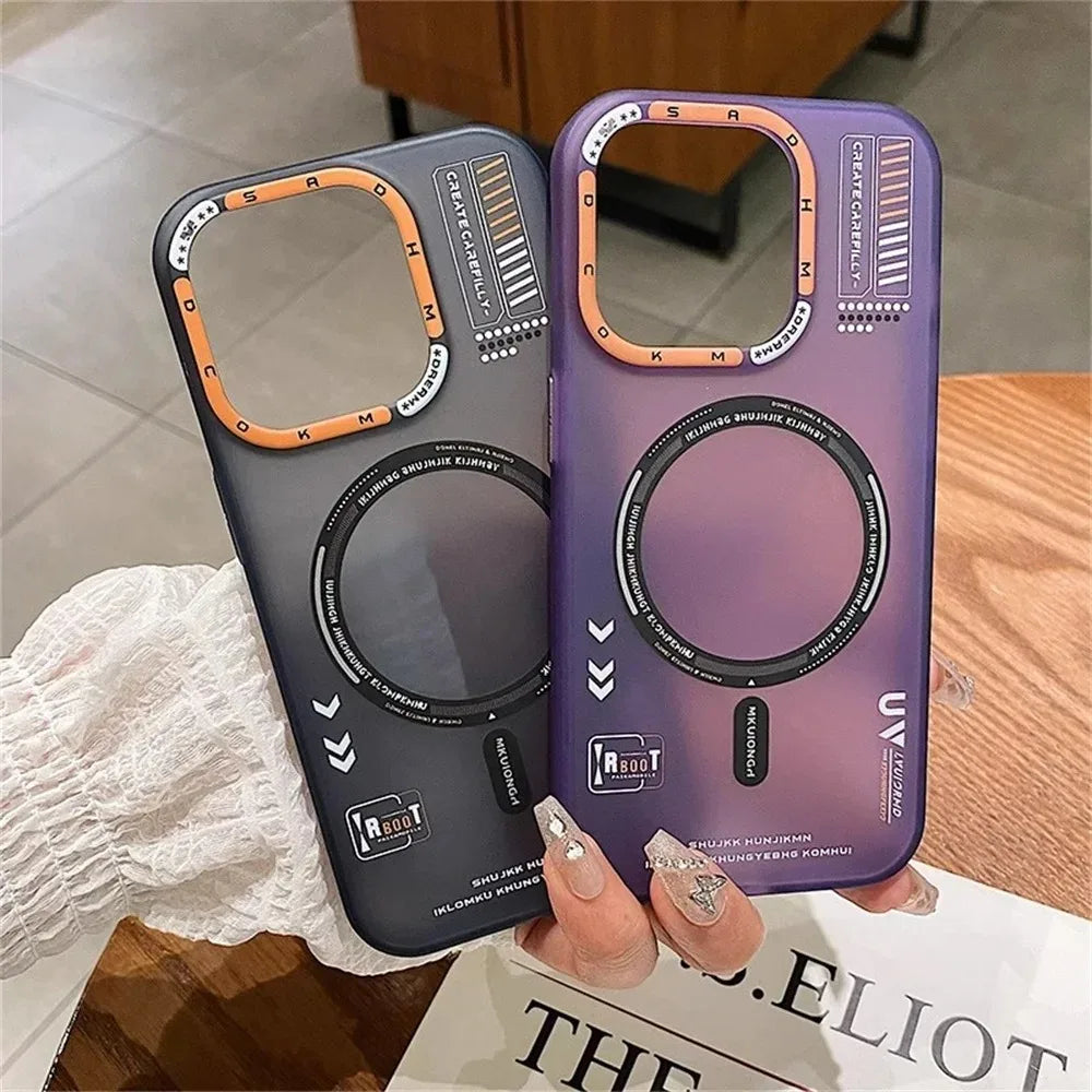 Matte Frosted Skin Feeling Magnetic Phone Case For iPhone 16 Pro Max 15 14 Magsafe Wireless Charge Back Metal Lens Frame Cover - Caseverse