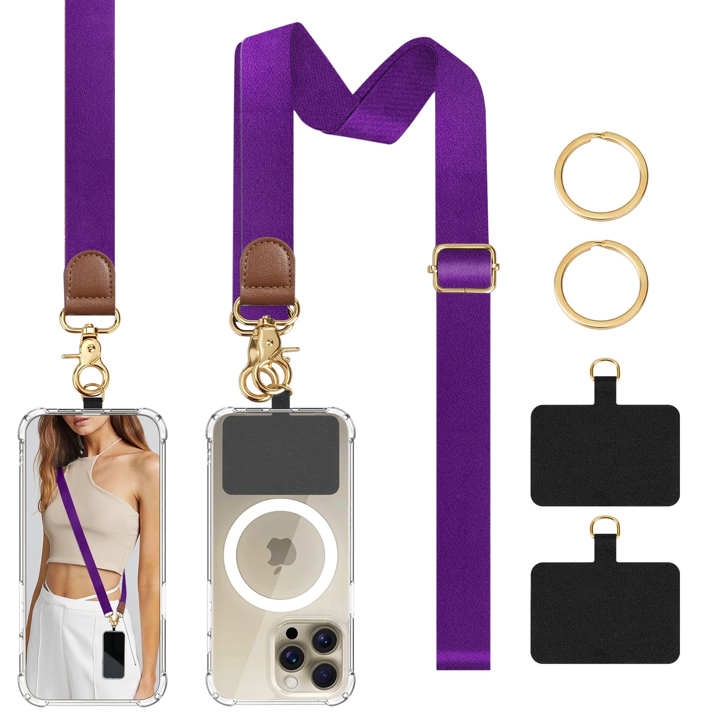 Phone Lanyard Crossbody Wrist Strap,Adjustable Anti-Theft Strap for All Smartphone Case,Universal Cell Phone Neck lanyard for me