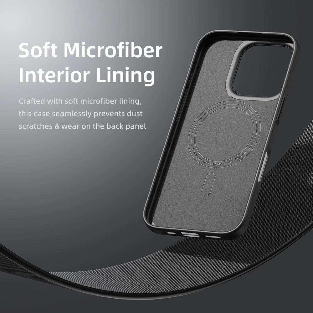 ROCK Aramid Fiber Magnetic Case for iPhone 16 Pro Max Military Grade Shockproof Cover for iPhone 16 Pro Compatible with MagSafe - Caseverse