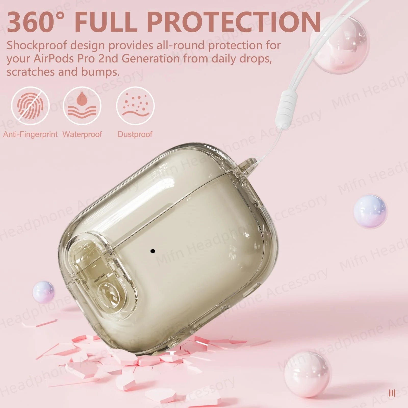 Transparent headphone case For AirPods Pro 2 USB C Funda Capa for AirPod Pro 1st Gen 2 3 Charging Case USB-C 2023 2022 2019 Case Caseverse