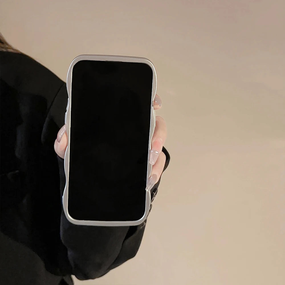 New Men Women Wave Phone Case For iPhone 12 13 14 15 16 Pro Max Shockproof Dissipate Heat Silicone Soft Cases Protective Shell - Caseverse