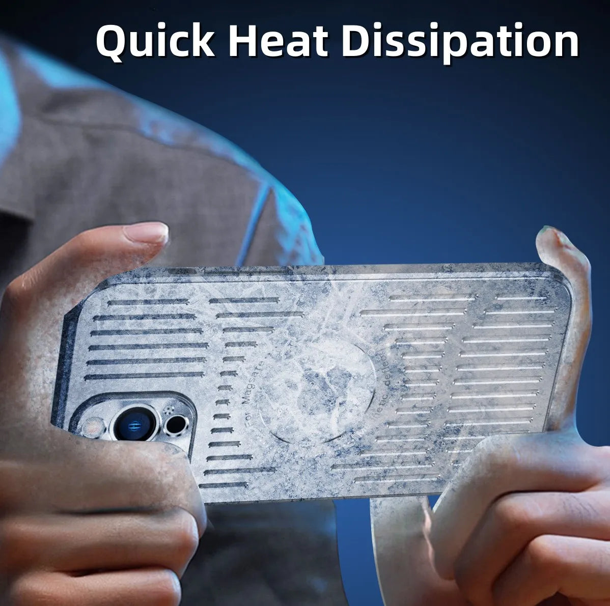 Fashion Metal Heat Dissipation Magnetic Magsafe Case for iPhone 14 16 Pro Max 13 12 15 16 Pro Logo Hole Wireless Charging Cover Caseverse