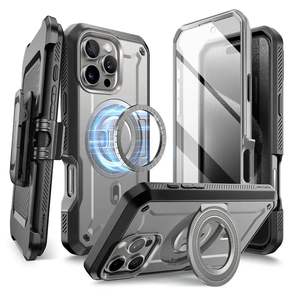 For iPhone 16 Pro Max Case 6.9“ 2024 SUPCASE UB Pro Mag Full Body Rugged Phone Case with Built-in Screen Protector Belt-Clip - Caseverse
