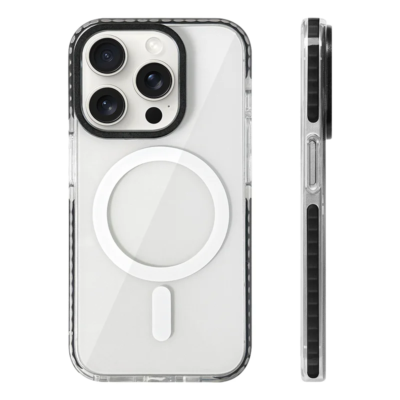 Transparent Neon Color MagSafe Phone Case for iPhone 16 15 Pro Max 14Pro 13 14 12 Wireless Charging Soft Silicone Bumper Cover - Caseverse