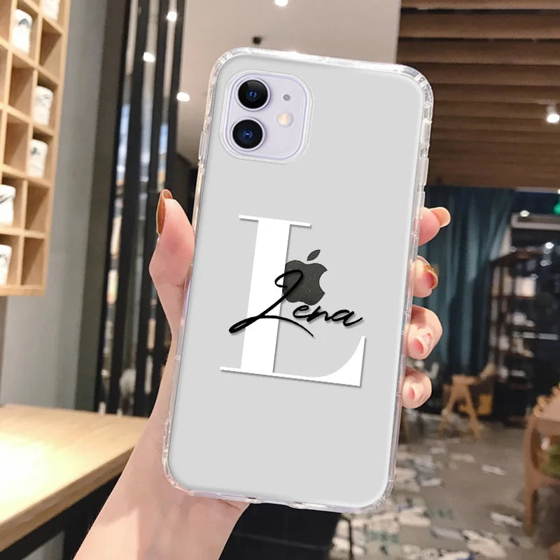 Personalized Custom Name Phone Case For iPhone 13 12 11 14 15 16 pro 16 14 15 Plus Xs MAX XR 12 13 Mini Clear Cover Capa Fundas Caseverse