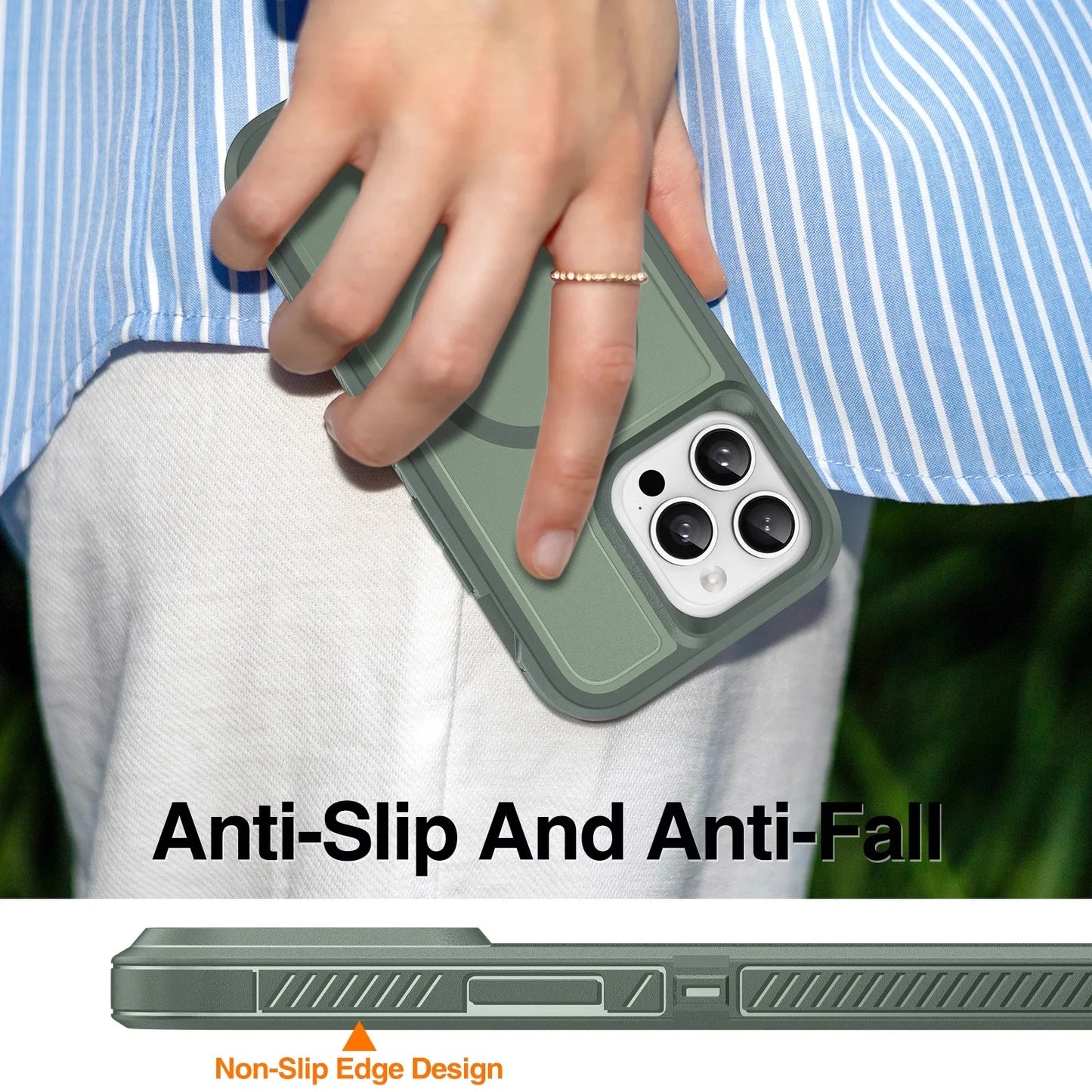 Matte Anti-slip Rugged Armor magnetic phone case for iPhone 15 14 13 12 11 Pro Max magsafe charging shockproof Hybrid hard cover - Caseverse