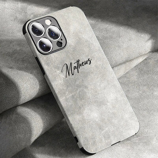 Personalized Luxury Leather Lambskin Case For iPhone 11 12 13 14 15 16 Pro Max Customized Name DIY Cover 11 12 13 14 15 Pro Max Caseverse