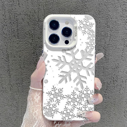 Bling Snowflakes Christmas Phone Case for Xiaomi Redmi Note 7 8 9 9S 10 11 12 13 Pro Plus 4G 5G Anti Fall Matte Back Cover - Caseverse
