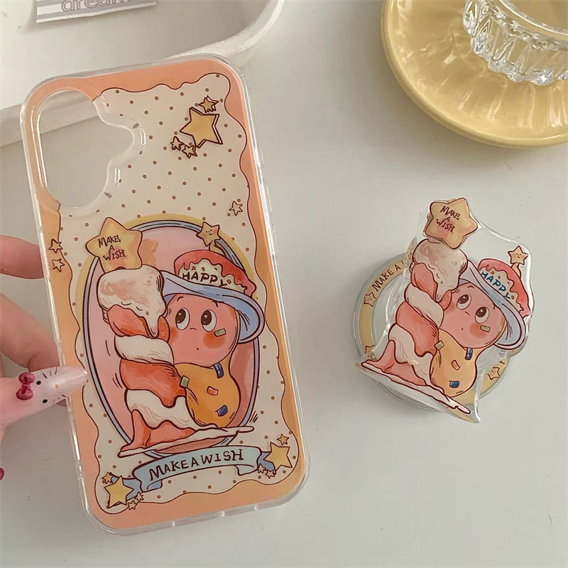 Magnetic Phone Case For iPhone 16 Pro 15 14 13 Pro Max Cover with Magsafe Holder Cute Candle Star Shockproof Silicone Cases 15 Caseverse