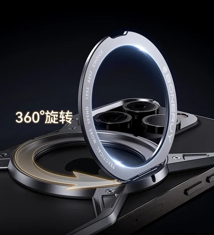 Metal Frameless Magsafe Magnetic Holder Phone Case For iPhone 16 15 14 13 Pro Max 16promax Aluminum Alloy Frame Shockproof Cover Caseverse