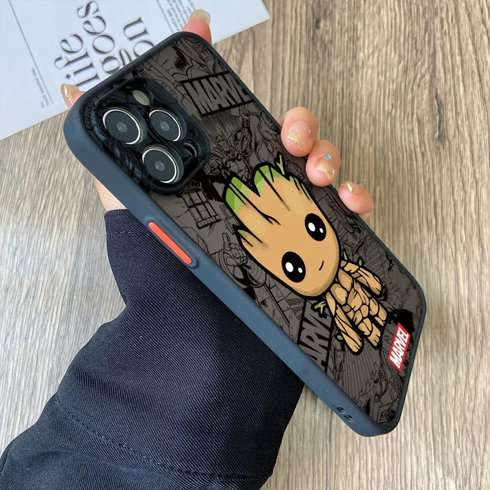 Deadpool Groot Venom Phone Case for Xiaomi Redmi Note 13 12 11 10 10A 10X 9 Prime 9S 8 Pro Plus 4G 5G Matte Clear Hard Cover - Caseverse