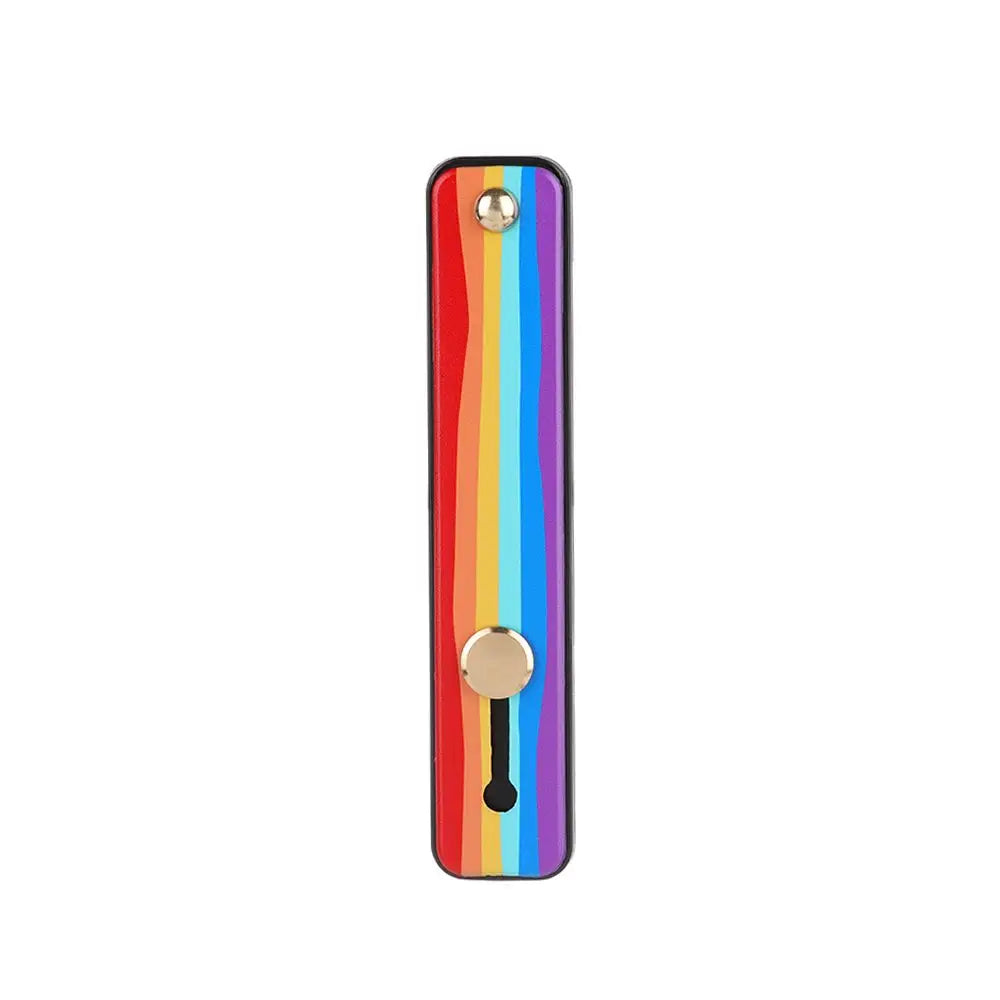 Push Pull Rainbow Phone Grip Silicone Phone Stand Finger Ring Holder Finger Strap Bracket Portable Telescopic Wrist Band - Caseverse