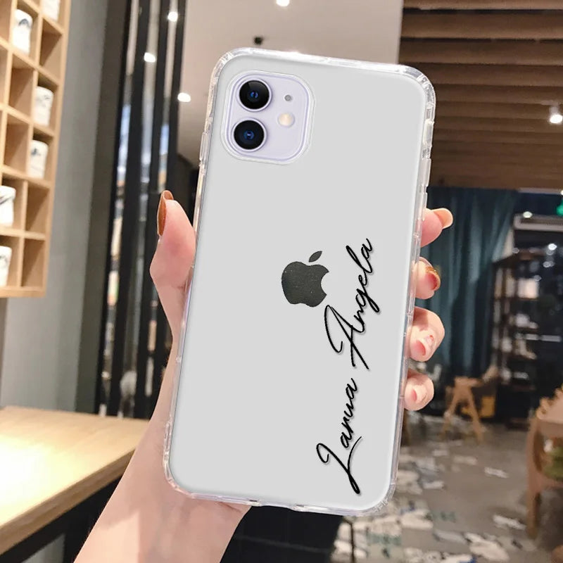 Personalized Custom Name Phone Case For iPhone 13 12 11 14 15 16 pro 16 14 15 Plus Xs MAX XR 12 13 Mini Clear Cover Capa Fundas Caseverse