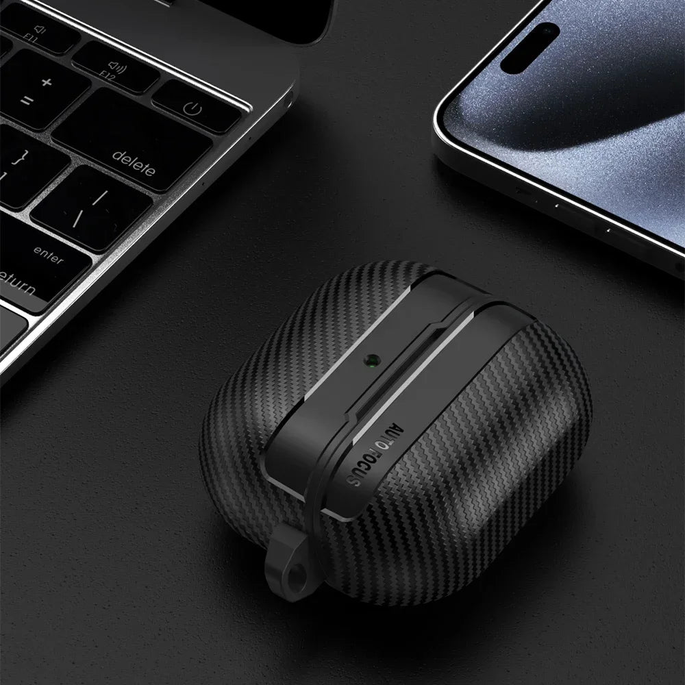 Shockproof Earphone Case for Samsung Galaxy Buds 3 Buds3 Pro Cover Carbon Fiber Texture Shell Soft Silicon Bag Coques