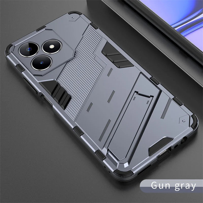 For Realmi C53 4G Case Shockproof Rugged Armor Phone Case For Realme C53 C 53 4G RMX3760 6.74" Magnetic Holder Stand Back Cover - Caseverse