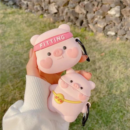 Bluetooth headset case Cartoon Pig cute wind silicone ear case, applicable to Airpods1/2, Airpods Pro, Airpods Pro2, Airpods3 Caseverse