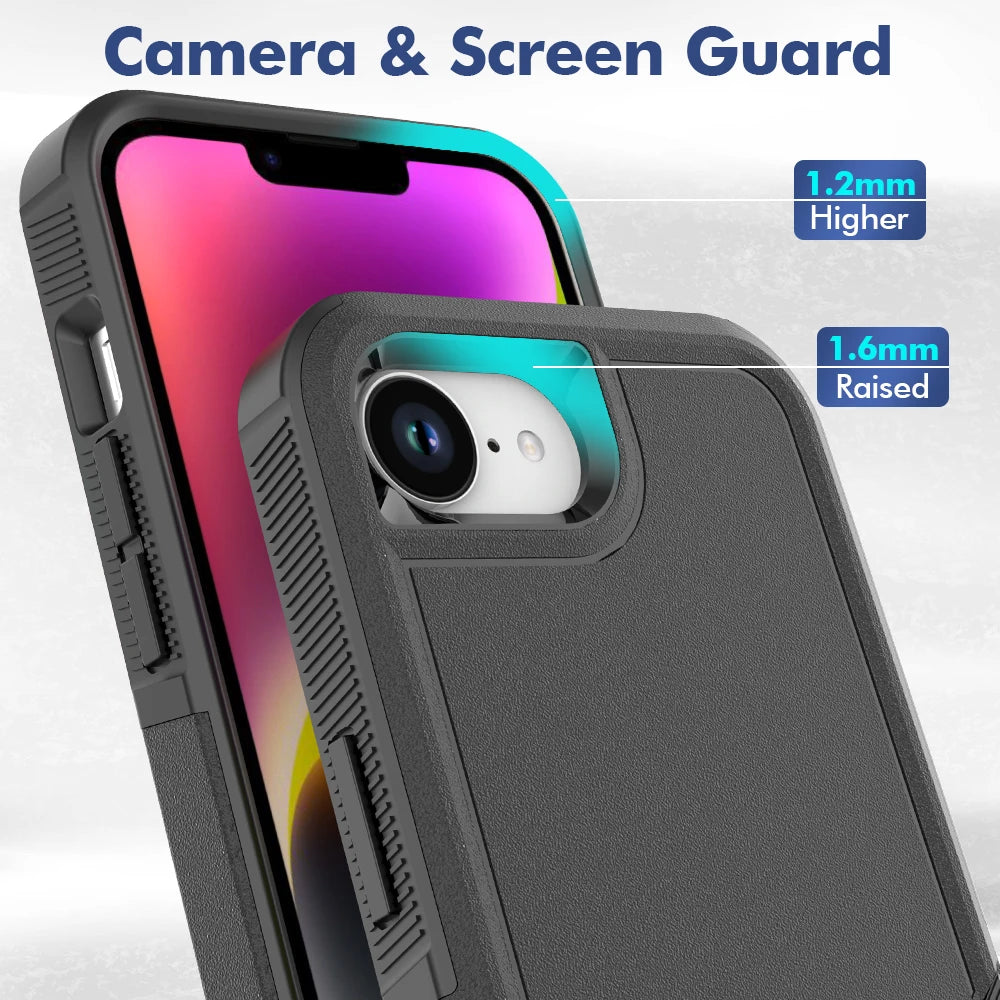 New TPU/PC Case for iPhone 16e / 16 Pro Max - Military Grade Shockproof Phone Cover Hybrid Armor Dual Layer Protection Shell - Caseverse