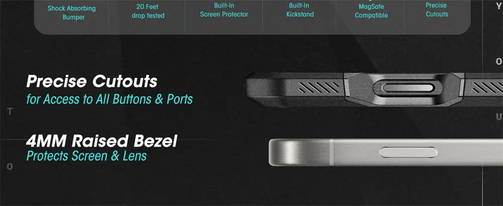 For iPhone 16 Pro Max Case 6.9“ 2024 SUPCASE UB Pro Mag Full Body Rugged Phone Case with Built-in Screen Protector Belt-Clip - Caseverse