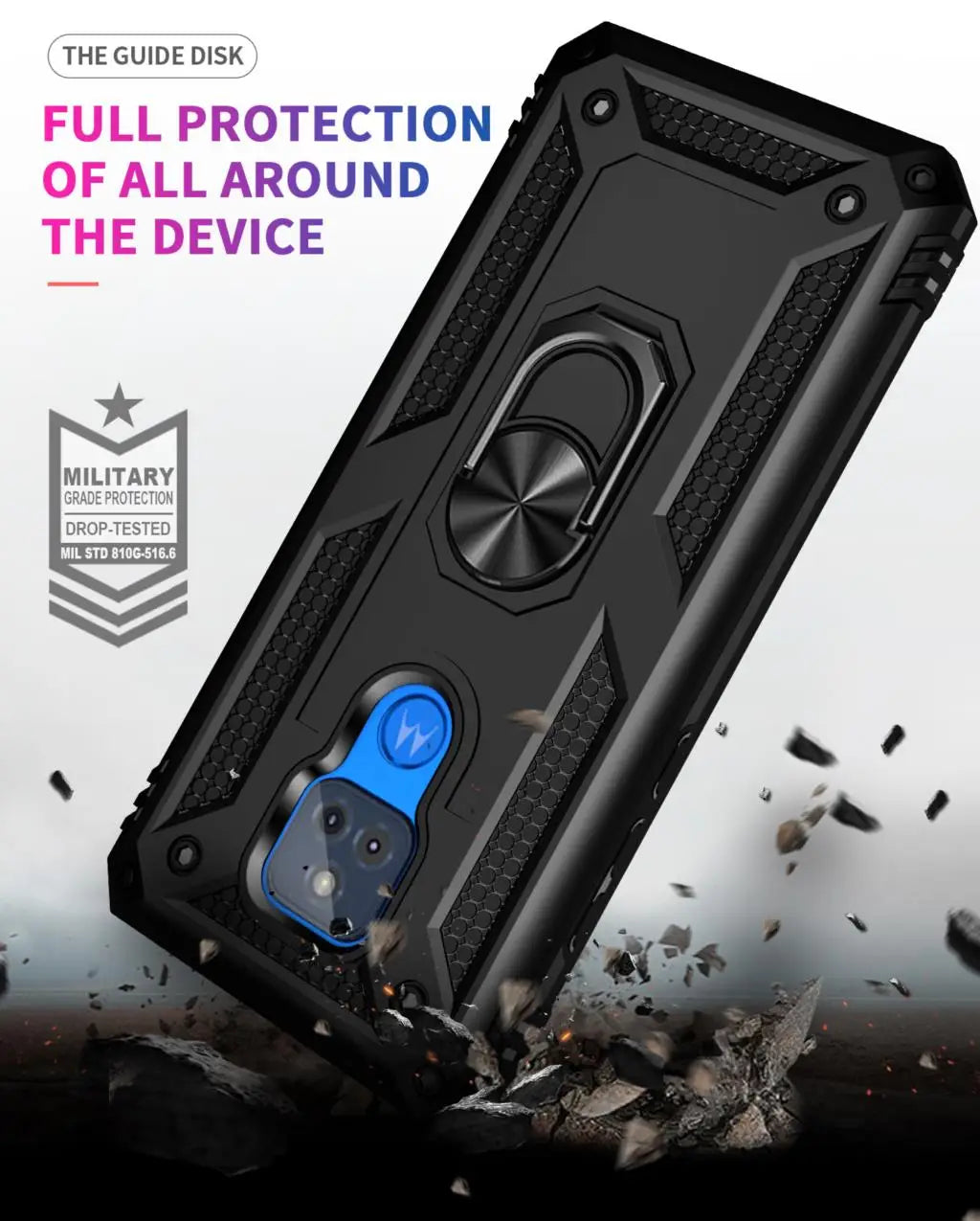 for Moto G Play Case for Phone Moto G Play 2021 Case Shockproof Armor Rugged Military Protective Car Holder Magnetic Cover - Caseverse