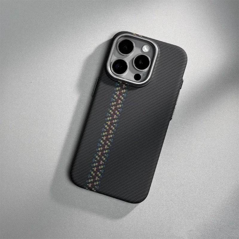 Abstract Carbon Fibre MagSafe Case for iPhone 16 15 Pro Max 14 Cover Wireless Charging Alloy Lens Camera Bumper Hard Armor Shell Caseverse