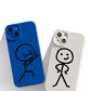 Cute Cartoon Matchman Matte Silicone Phone Case For iPhone 16 15 Soft Back Cover - Caseverse